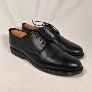 Allen Edmonds Plain Toe Derby Dress Shoes 9.5 D Black Leather XL Extralight Sole